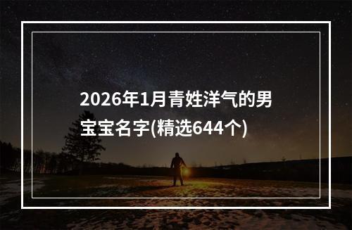 2026年1月青姓洋气的男宝宝名字(精选644个)