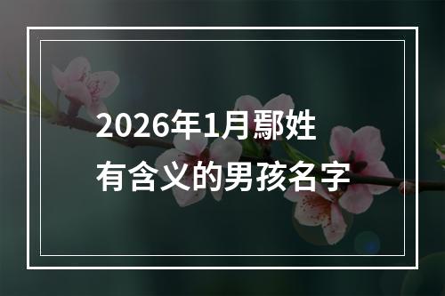 2026年1月鄢姓有含义的男孩名字