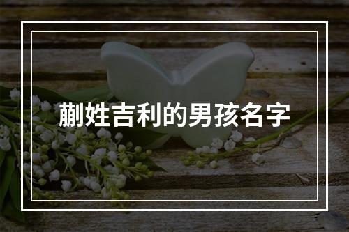 蒯姓吉利的男孩名字