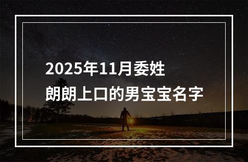 2025年11月委姓朗朗上口的男宝宝名字