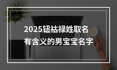 2025钮祜禄姓取名有含义的男宝宝名字