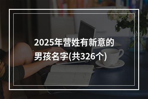 2025年营姓有新意的男孩名字(共326个)