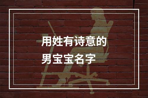 用姓有诗意的男宝宝名字