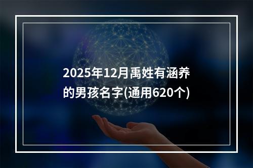2025年12月禹姓有涵养的男孩名字(通用620个)