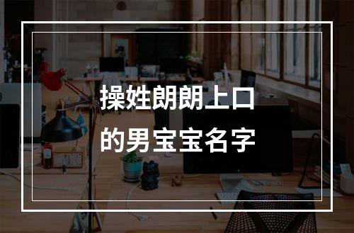 操姓朗朗上口的男宝宝名字
