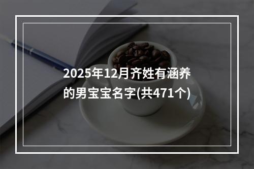 2025年12月齐姓有涵养的男宝宝名字(共471个)