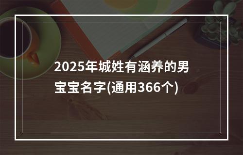 2025年城姓有涵养的男宝宝名字(通用366个)