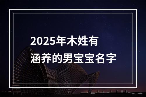 2025年木姓有涵养的男宝宝名字