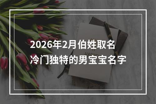 2026年2月伯姓取名冷门独特的男宝宝名字