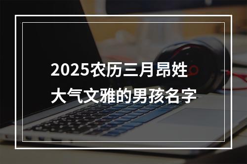 2025农历三月昂姓大气文雅的男孩名字