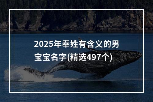 2025年奉姓有含义的男宝宝名字(精选497个)