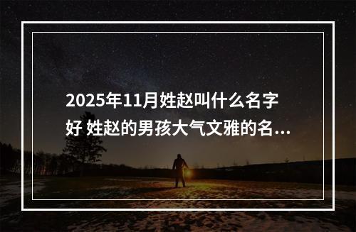 2025年11月姓赵叫什么名字好 姓赵的男孩大气文雅的名字