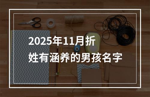 2025年11月折姓有涵养的男孩名字