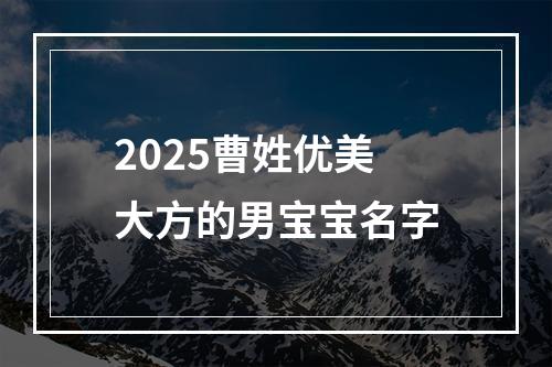 2025曹姓优美大方的男宝宝名字