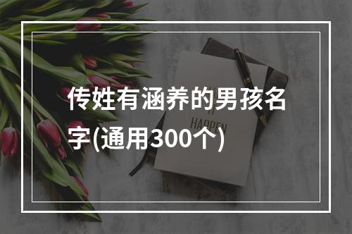 传姓有涵养的男孩名字(通用300个)