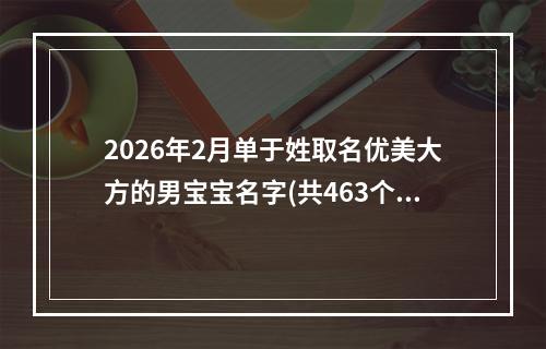 2026年2月单于姓取名优美大方的男宝宝名字(共463个)
