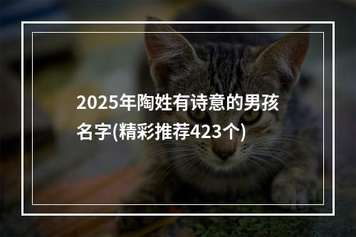 2025年陶姓有诗意的男孩名字(精彩推荐423个)