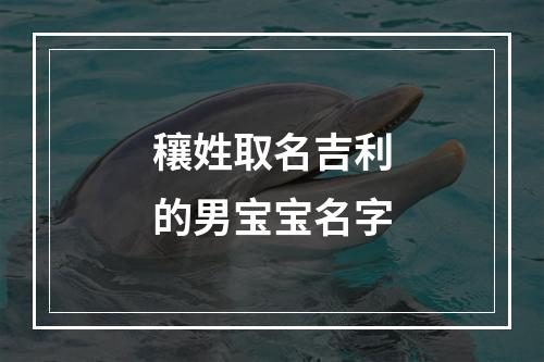 穰姓取名吉利的男宝宝名字