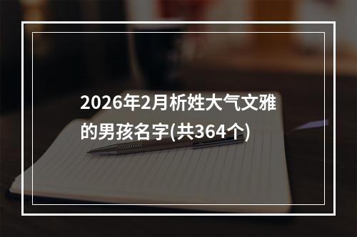 2026年2月析姓大气文雅的男孩名字(共364个)