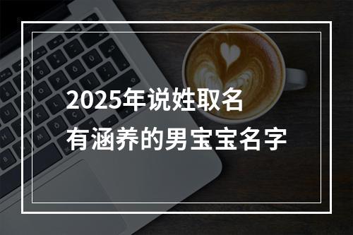 2025年说姓取名有涵养的男宝宝名字