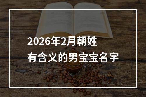 2026年2月朝姓有含义的男宝宝名字