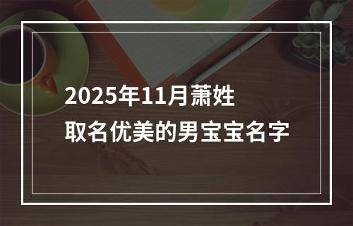 2025年11月萧姓取名优美的男宝宝名字
