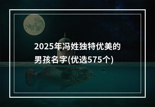 2025年冯姓独特优美的男孩名字(优选575个)
