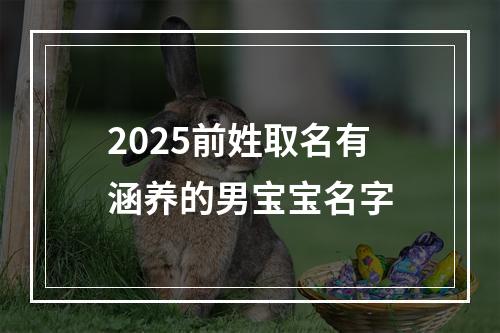 2025前姓取名有涵养的男宝宝名字