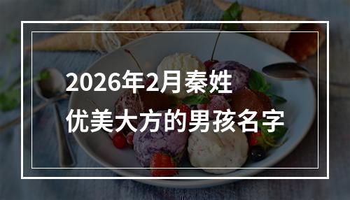 2026年2月秦姓优美大方的男孩名字