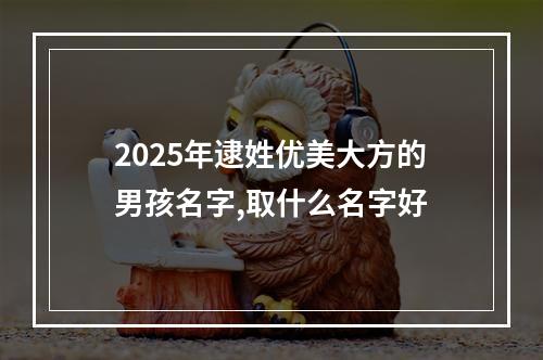 2025年逮姓优美大方的男孩名字,取什么名字好
