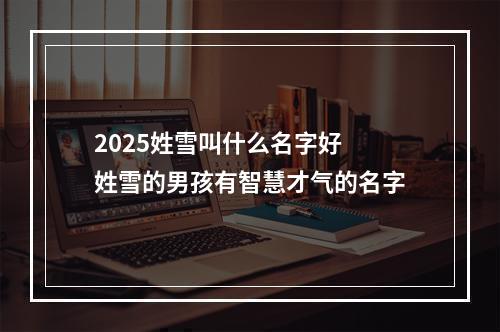 2025姓雪叫什么名字好 姓雪的男孩有智慧才气的名字