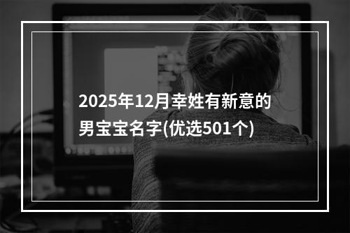 2025年12月幸姓有新意的男宝宝名字(优选501个)