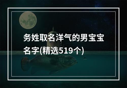 务姓取名洋气的男宝宝名字(精选519个)