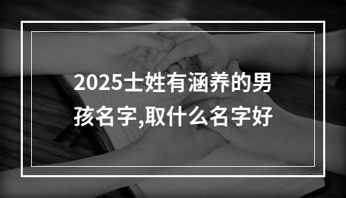 2025士姓有涵养的男孩名字,取什么名字好