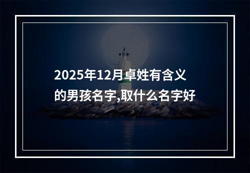 2025年12月卓姓有含义的男孩名字,取什么名字好