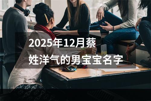 2025年12月蔡姓洋气的男宝宝名字