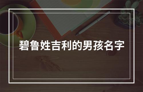 碧鲁姓吉利的男孩名字