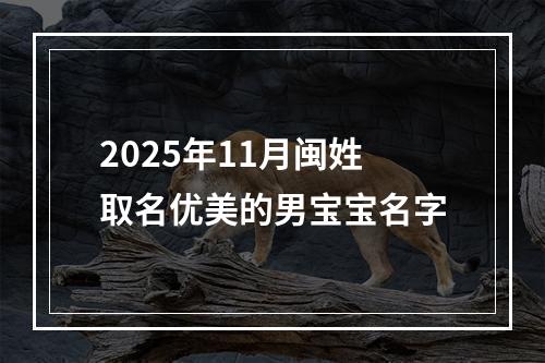 2025年11月闽姓取名优美的男宝宝名字