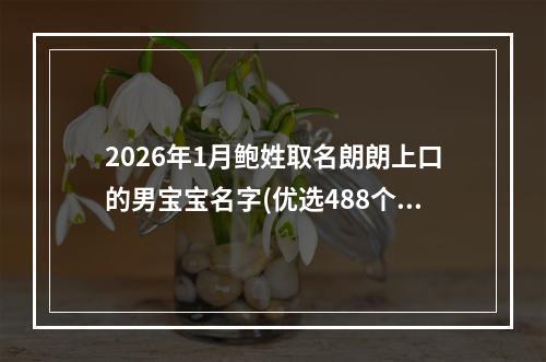 2026年1月鲍姓取名朗朗上口的男宝宝名字(优选488个)