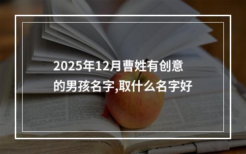 2025年12月曹姓有创意的男孩名字,取什么名字好