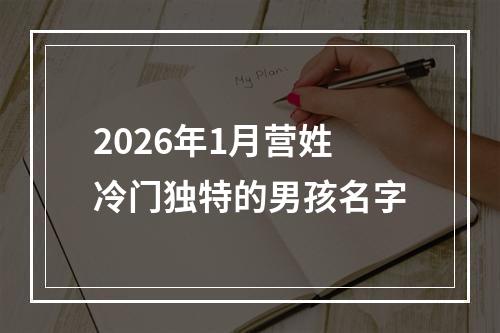 2026年1月营姓冷门独特的男孩名字