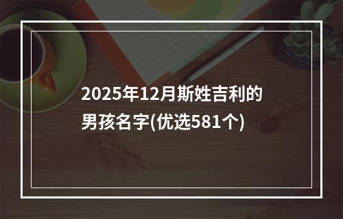 2025年12月斯姓吉利的男孩名字(优选581个)