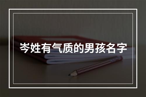 岑姓有气质的男孩名字