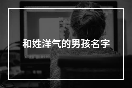 和姓洋气的男孩名字