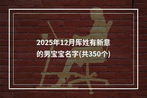 2025年12月厍姓有新意的男宝宝名字(共350个)