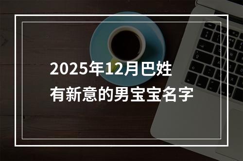 2025年12月巴姓有新意的男宝宝名字