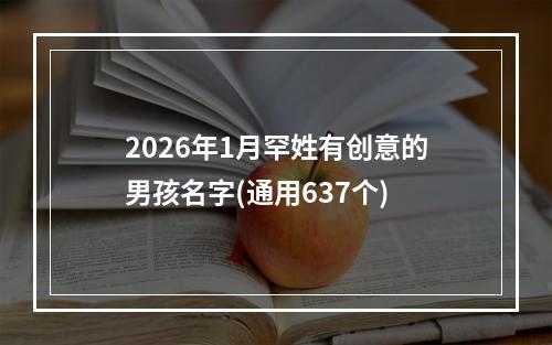 2026年1月罕姓有创意的男孩名字(通用637个)