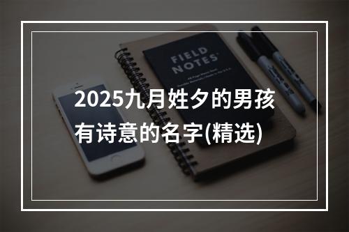 2025九月姓夕的男孩有诗意的名字(精选)