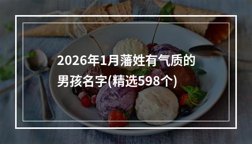 2026年1月藩姓有气质的男孩名字(精选598个)