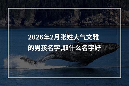 2026年2月张姓大气文雅的男孩名字,取什么名字好